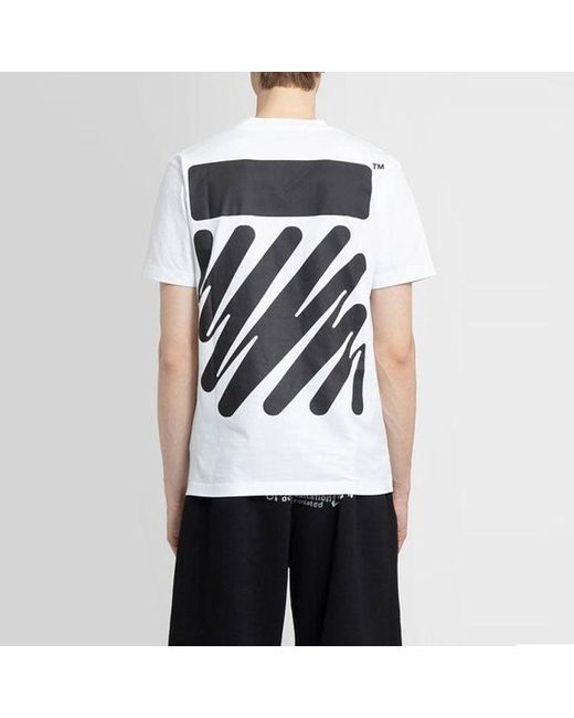 Off-White c/o Virgil Abloh Black Ss22 Solid Color Cotton Zebra Printing Short Sleeve T-Shirt for men