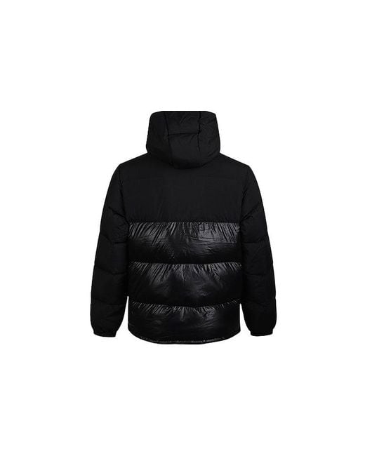 Adidas Black Originals Down Regen Puff Stay Warm Splicing Sports Hooded Down Jacket for men