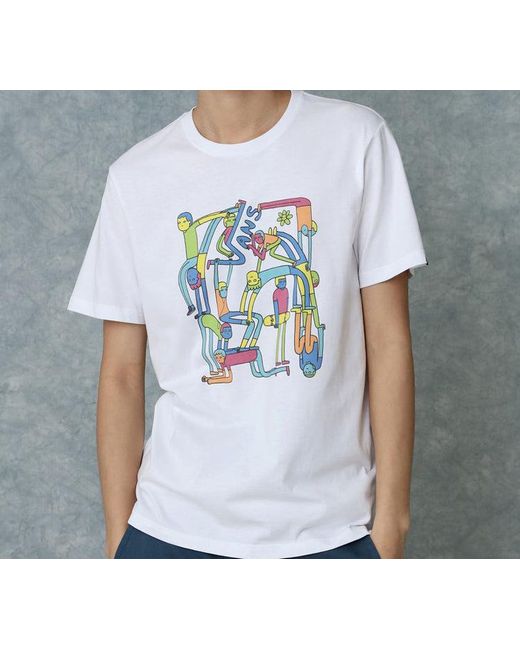 Vans White Otw Lickpalik Cartoon Printing Short Sleeve Couple Style for men