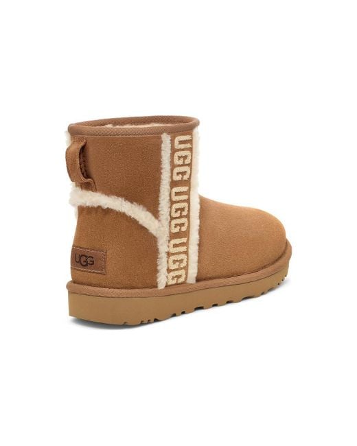 Ugg Brown (Wmns) Classic Mini Shearling Logo 'Chestnut'