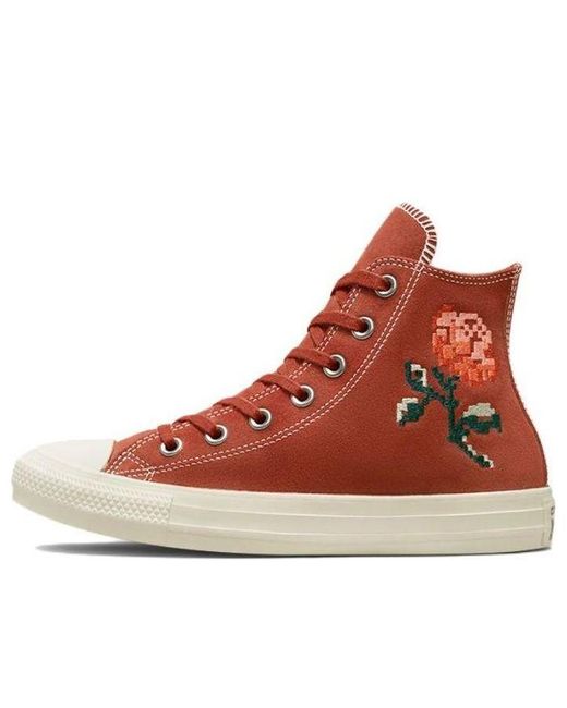 Converse Brown (Wmns) Chuck Taylor All Star High 'Embroidered Roses'