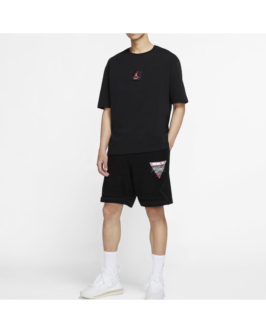 Nike Black Flight Diamond Casual Sports Knit Shorts for men