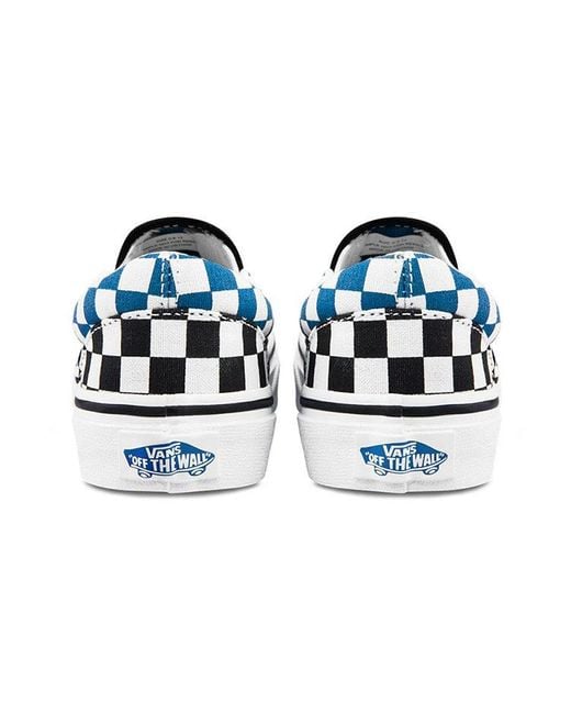 Vans Blue Classic Slip-On Kids/ Checkboard for men