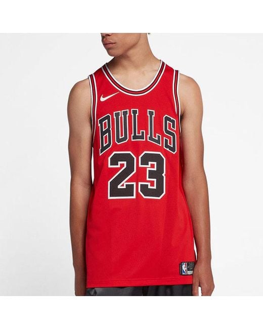 Nike Red Nba Michael Jordan Chicago Bulls Icon Edition Authentic Jersey #23 Box Edition' for men