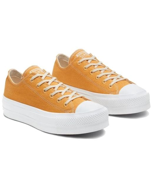 Converse Orange (Wmns) Renew Cotton Chuck Taylor All Star Platform Low 'Sunflower'