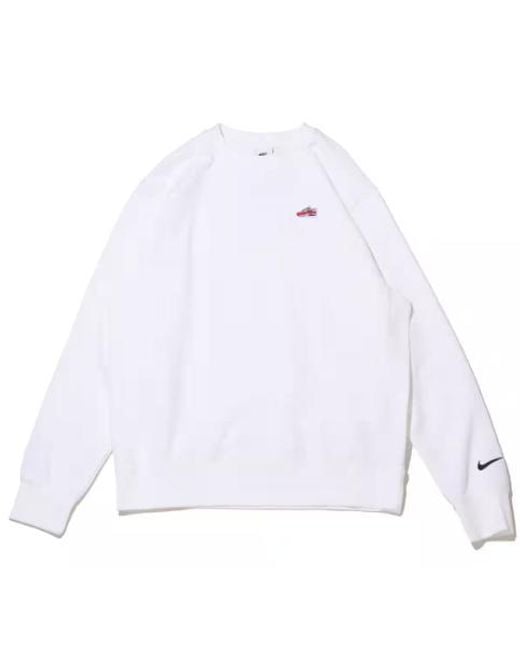 Nike White Sportswear French Terry Crew-Neck Sweatshirt for men