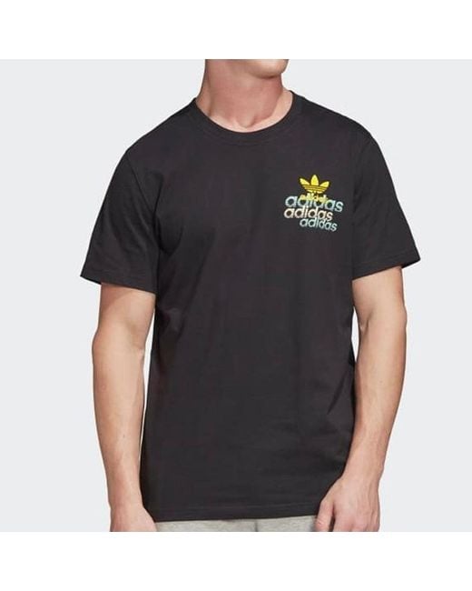 Adidas Black Originals Logo Printing Short Sleeve for men