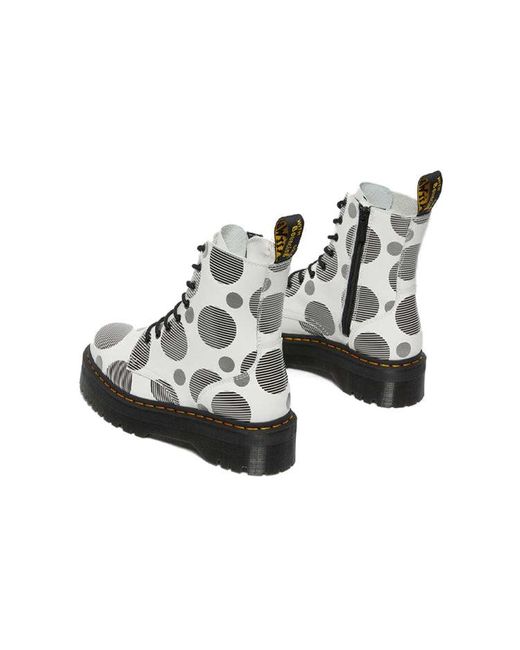 Dr. Martens Black (Wmns) Jadon Polka Dot Smooth Leather Platform Boots