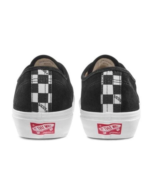 Vans Black Og Authentic Lx Checkerboard Toe' for men