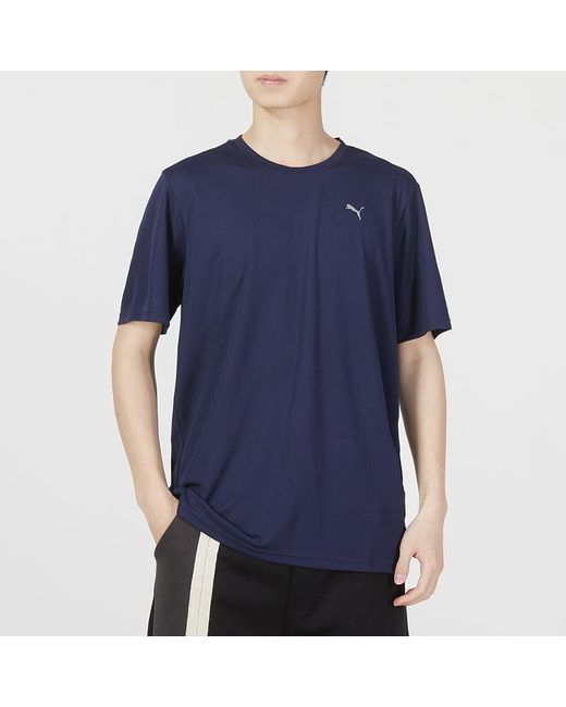 PUMA Blue Training Logo T-Shirt for men