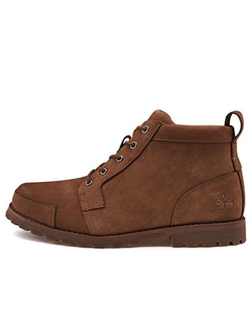 Timberland Brown Earthkeepers Leather Chukka Wide Fit Boots 'Medium Nubuck' for men