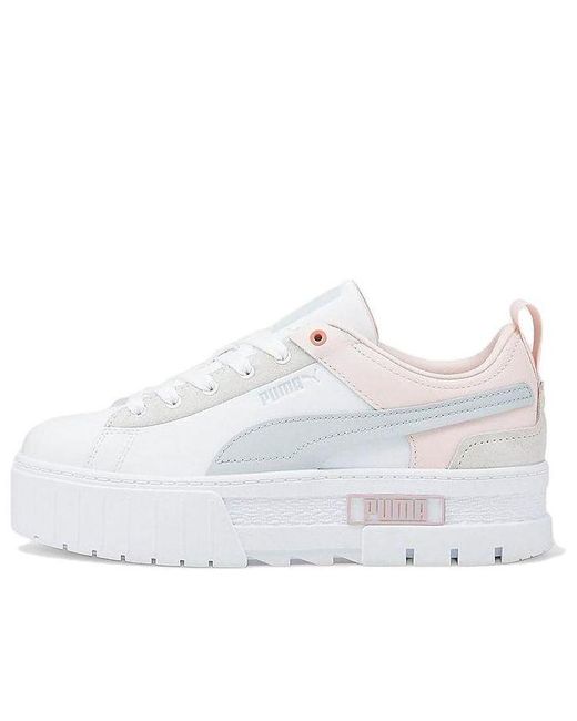 PUMA White (Wmns) Mayze Low Tops Thick Sole Casual Skateboarding Shoes