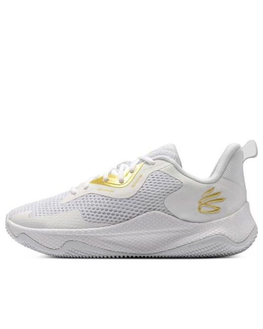 Under Armour White Curry 3 Hovr Splash Metallic' for men