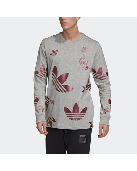 Adidas Purple Originals Athleisure Casual Sports Round Neck Pullover Long Sleeves for men