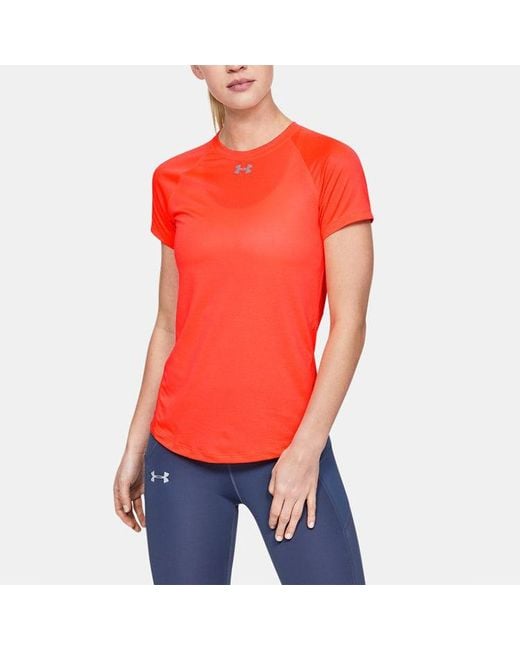 Under Armour Red (Wmns) Qualifier Hexdelta Round-Neck