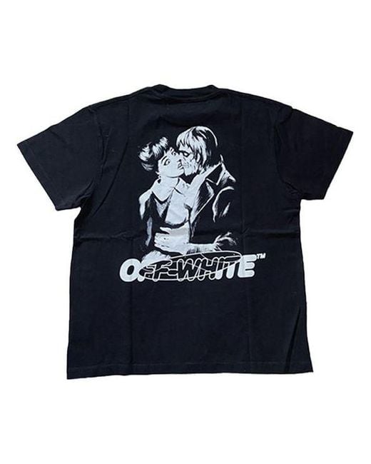 Off-White c/o Virgil Abloh Blue Fw20 Kiss 21 Short Sleeve Logo for men