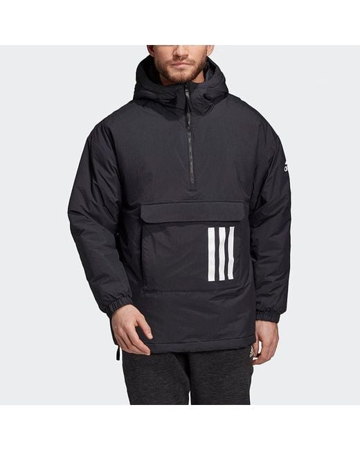 Adidas Blue Casual Sports Warm Hooded Padded Jacket for men