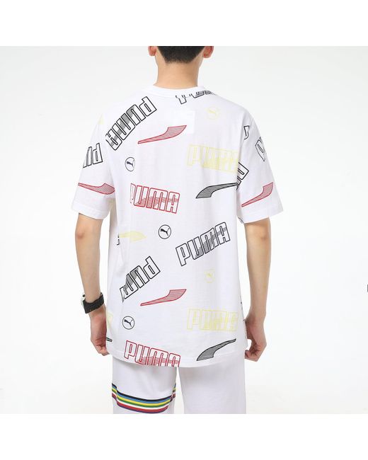 PUMA White Solid Regular Fit T-Shirt for men
