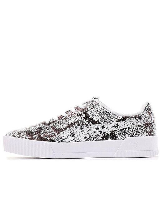PUMA White (Wmns) Carina Reptile Casual Shoes For