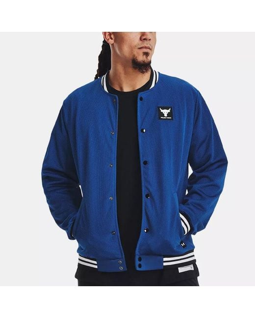 Under Armour Blue Project Rock Varsity Jacket 'College' for men