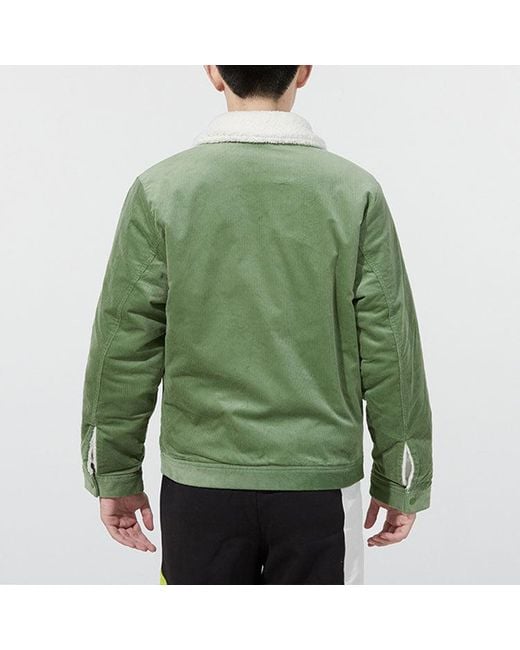 PUMA Green Cord Embroidered Logo Reversible Corduroy Jacket for men