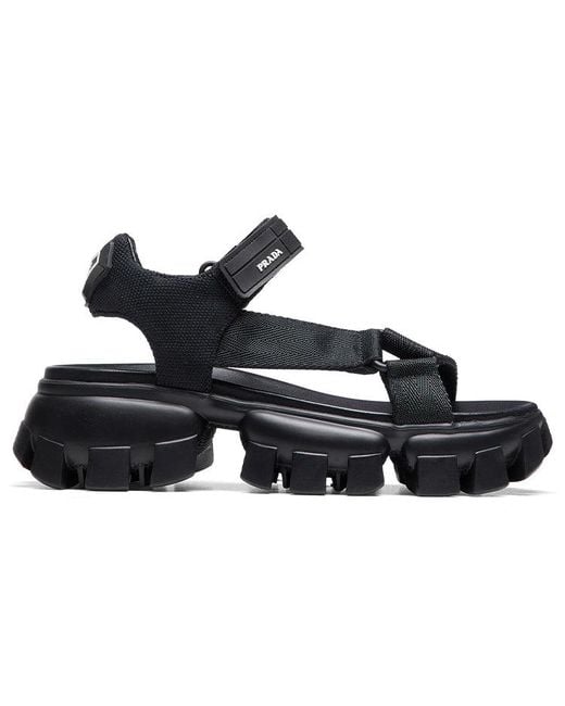 Prada Blue (Wmns) Sporty Woven Nylon Tape Sandals