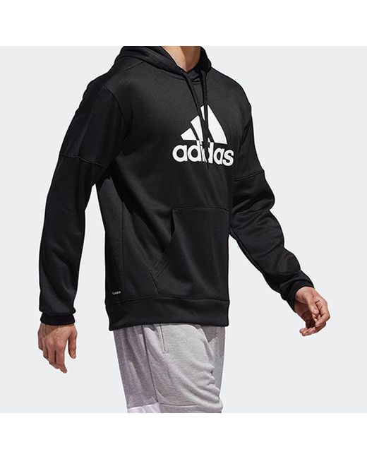 Adidas Black Logo Printing Hooded Pullover Sports for men