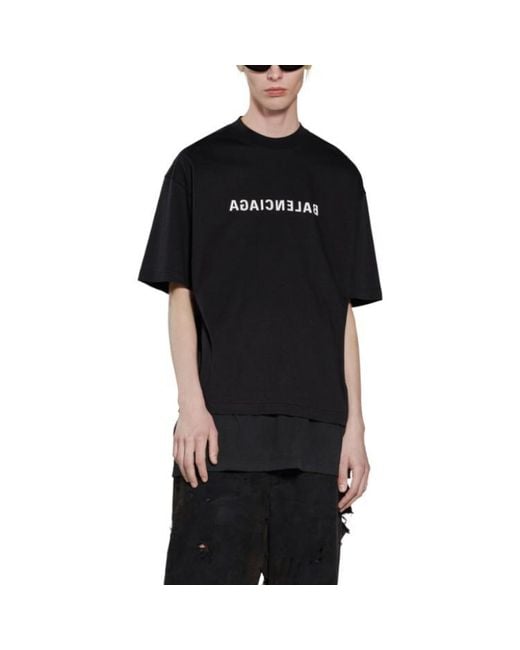 Balenciaga Black Mirror T-Shirt Medium Fit