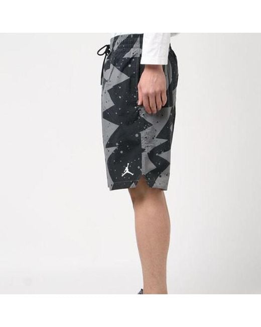 Nike Gray Drawstring Splash Ink Loose Sports Shorts for men