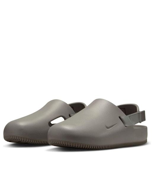 Nike Gray Calm Mules 'Flat Pewter' for men