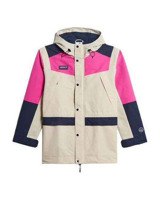 Adidas Pink Originals Colorblock Hooded Track Jacket Creamy for men