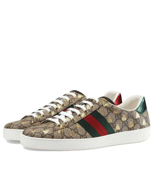 Gucci Brown Ace Gg Supreme 'Bees' for men