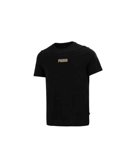 PUMA Black Alphabet Printing Casual Sports Short Sleeve for men