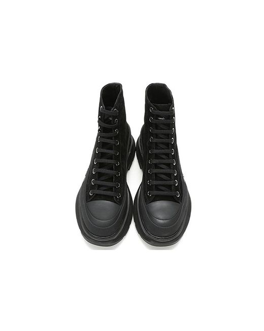 McQueen Black Tread Slick Boot 'Triple' for men