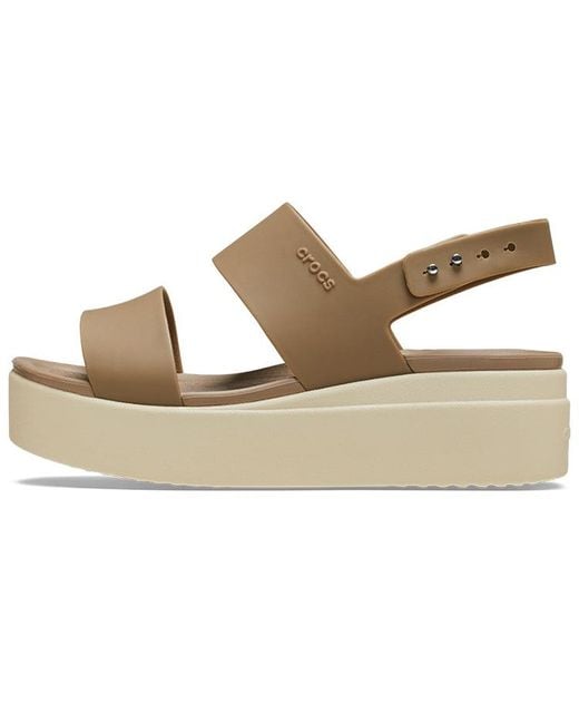 CROCSTM Natural Brooklyn Low Wedge (Khaki/Bone) Wedge Shoes