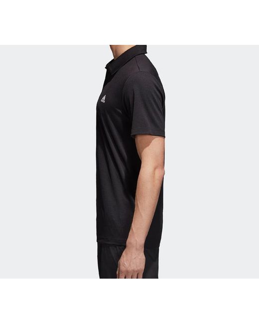 Adidas Black Fab Logo Applique Sports Breathable Short-Sleeve Polo Shirt for men