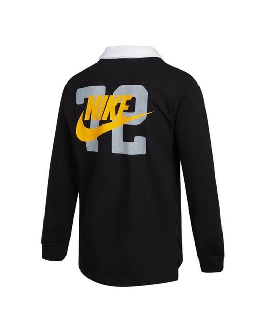 Nike Blue Sportswear Rugby Sports Printing Knit Long Sleeves Autumn Polo Shirt for men