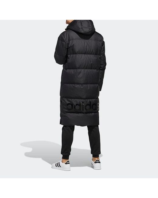 Adidas Black Neo High Collar Long Down Jacket for men
