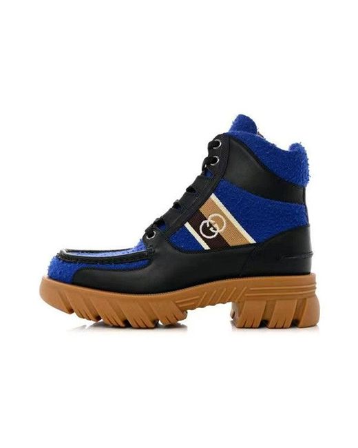 Gucci Blue X North Face Romance Ankle High Casual Boots