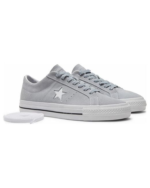 Converse White One Star Pro Suede Sneakers 'Wolf' for men