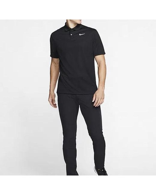 Nike Black Logo Quick Dry Breathable Sports Short Sleeve Polo Shirt for men