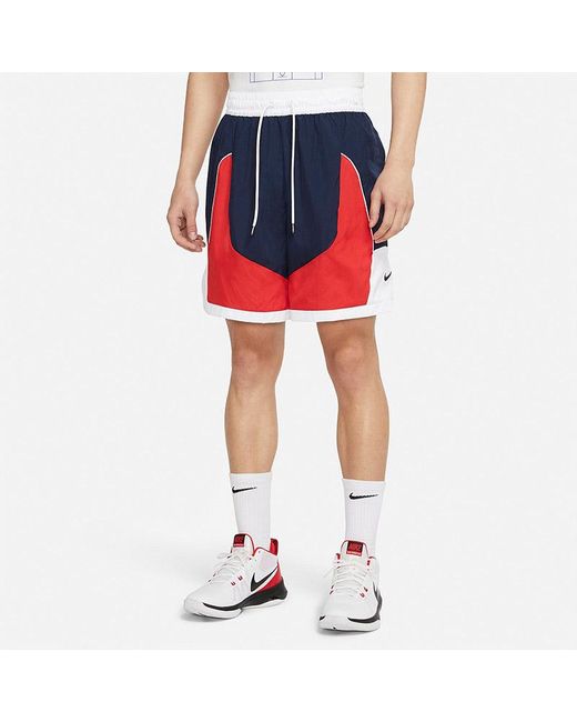 Nike Red Throwback Woven Sports Basketball Shorts for men