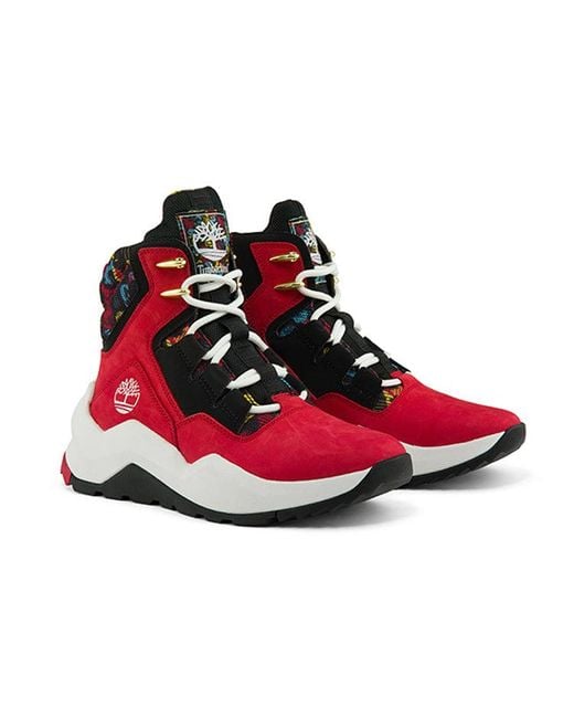 Timberland Red (Wmns) Madbury Side Zip Sneaker Boots Nubuck'