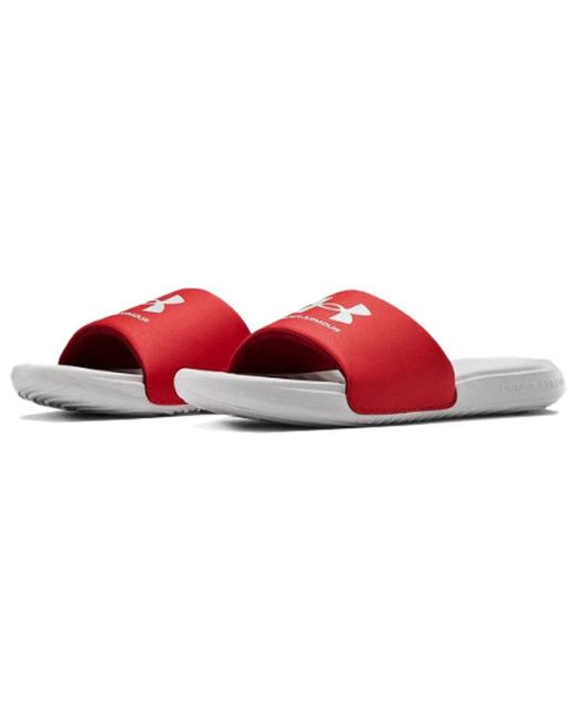 Under Armour Red Ansa Fixed Slide 'Halo' for men