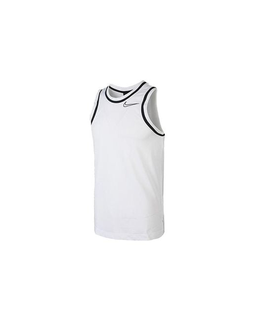 Nike White Dri-Fit Classicbasketball Jersey For for men