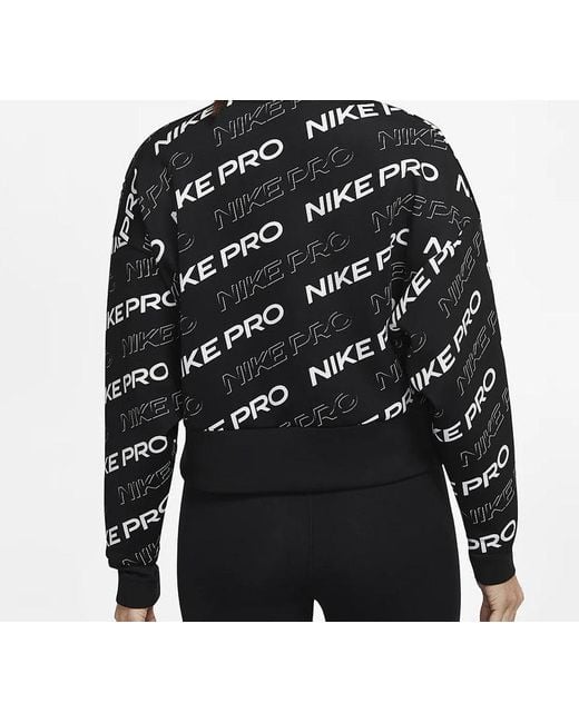 Nike Black (Wmns) Pro Dri-Fit Round-Neck Sweatshirt