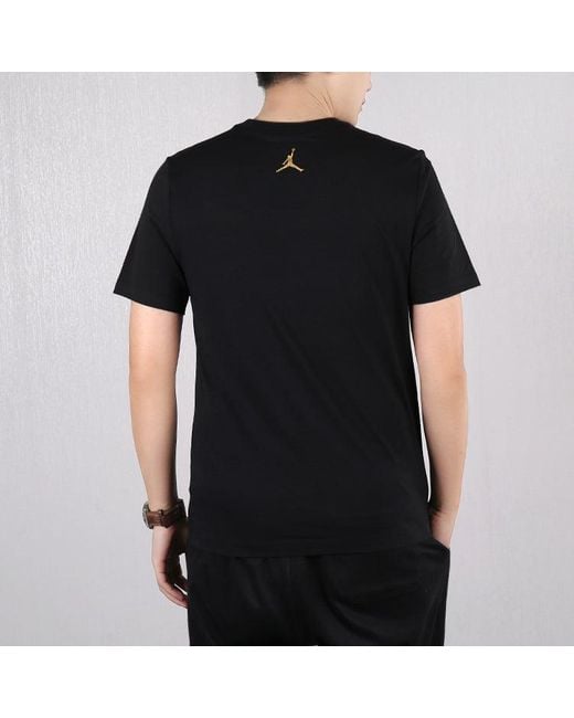 Nike Black Jumpman Flying Logo Printing Short Sleeve for men