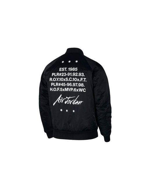 Nike Black Ma-1 Baseball Collar Aviator Jacket Sports Padded Jacket for men