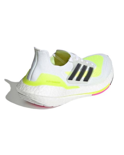 Adidas White Ultraboost 21 J Solar' for men