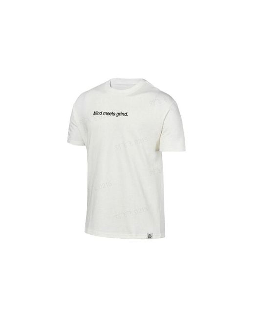 Nike White Loose Pattern Printing Round Neck Casual Loose Short Sleeve Creamy for men